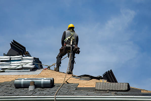 Professional Gutter Installation technician working in Mead, CO